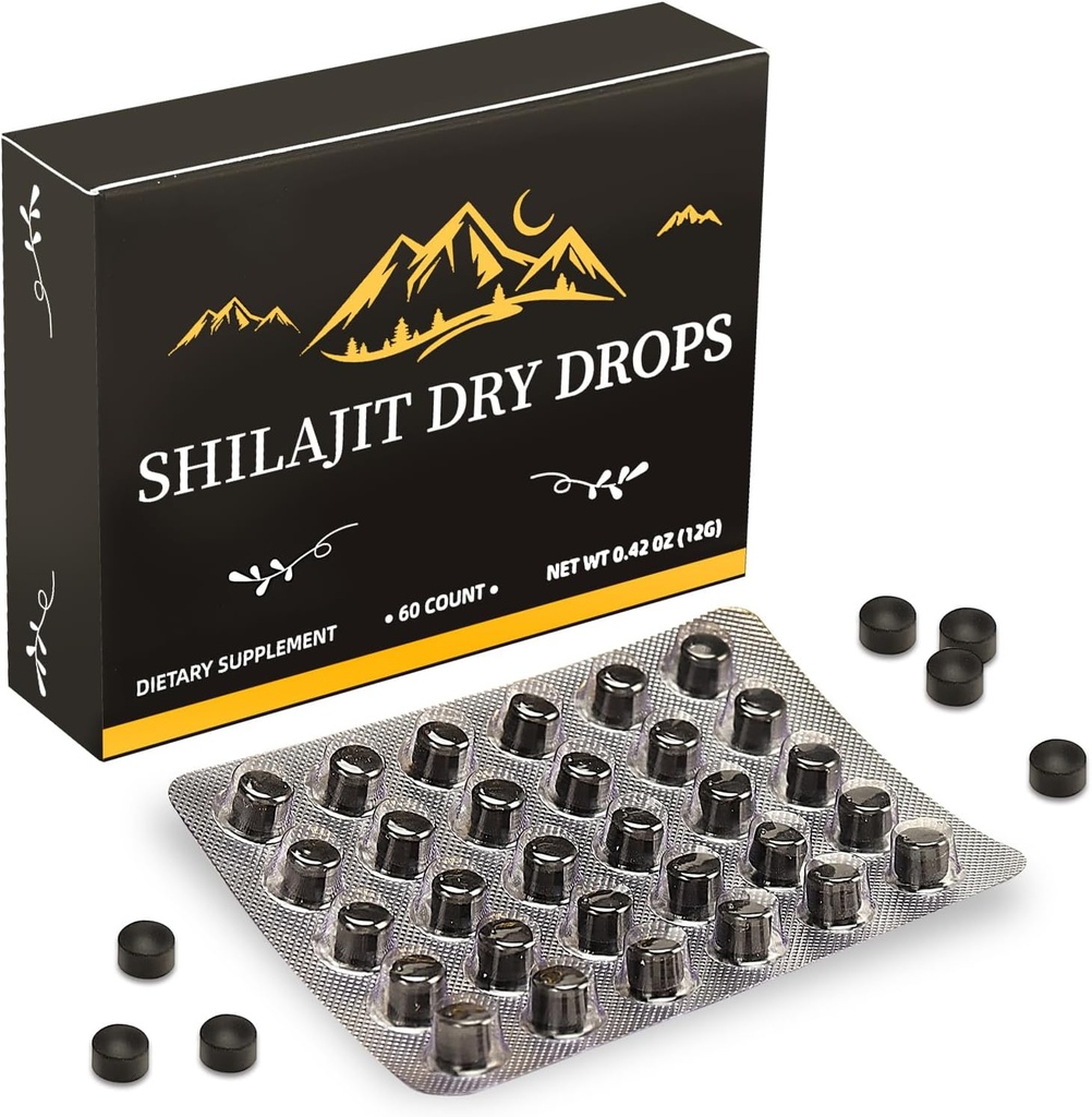 Shilajit Pure Himalay Resin Dry Drops Tablets 