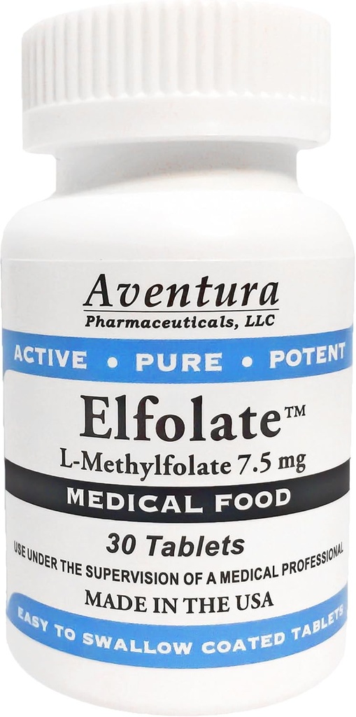Elfolate® 7,5 mg L-metylfolát Metylfolát Metylfolát Zdravotný doplnok stravy Profesionálna sila Aktívny Pure Potent 30 tabliet