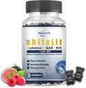 Shilajit Gummy pre mužov Fulvic Acid, Pure Shilajit pre mužov a ženy, Shilajit Himalayan Organic for Energy, Sugar-free, Watermelon Malinová príchuť I 100% Natural & Organic I 60 Gummy