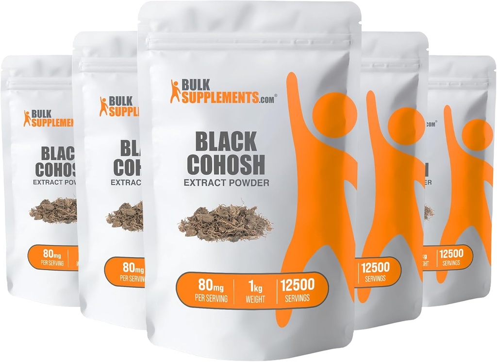 BulkSupplements.com Black Cohosh Extract Powder - Black Cohosh for Menopause Support - Black Cohosh Root Extract - Melanin Supplement - Black Cohosh Herb Supplement (5 kilogramy - 11 libier)