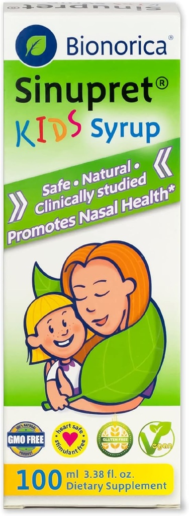 Sinupret Kids Sirup, Sinus Respiration & Immune Support, 3.38-Ounce
