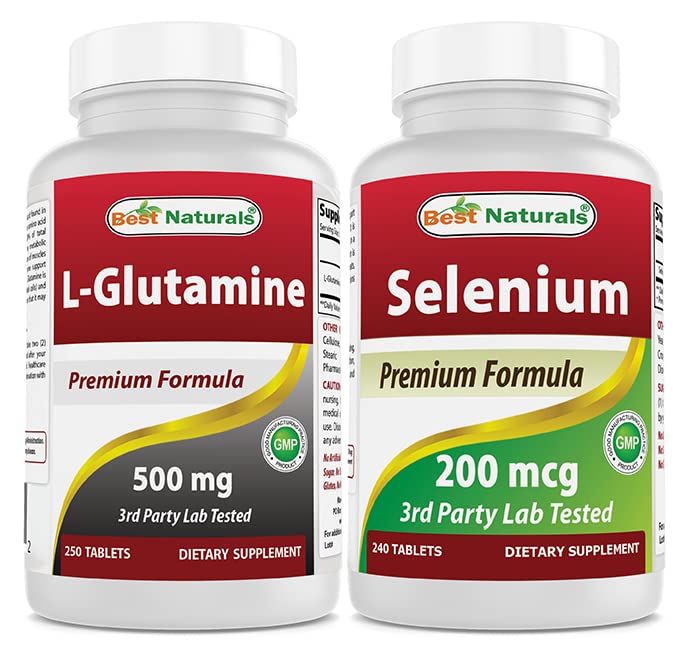 Najlepšie prírodné L-Glutamine 500 mg & Selenium 200 mcg