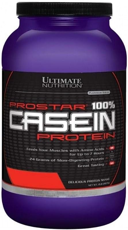 Ultimate Nutrition Prostar Micellar a Hydrolyzed Casein Protein Powder - beztukový denný rast svalov a zotavenie s BCAA, 2 libry, Vanilla