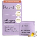 Perelel 2. trimester prenatálne balenie, multivitamín s horčíkom, Omega 3, železo a vápnik, nutričná podpora pre druhý trimester Wellness, sója a glutén bez, non GMO, 30 denných pilulky