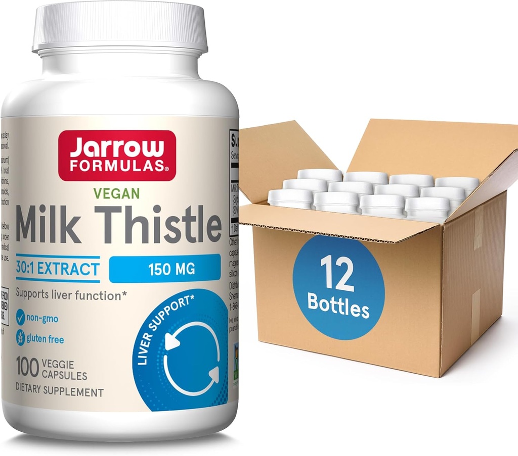 Jarrow Formuly mlieka Thistle 150 mg - Antioxidant podporujúce imunitnú odpoveď, funkcia pečene a glutatión - až 100 Servírovanie (Veggie Kapsule), balenie 12