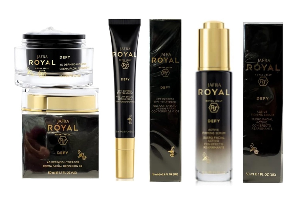 Jafra Royal Jelly Defy Trio-4D Definovať hydrator/Aktívne spevňujúce sérum/Eye liečba