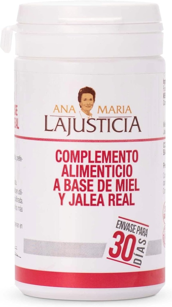ANA MARIA LAJUSTICIA - Royal Jelly with Honey - Food Supplement - 135g - Dairy and Gluten Free. Vegetariánska Priateľsky Ideálne pre podporu cievneho zdravia.