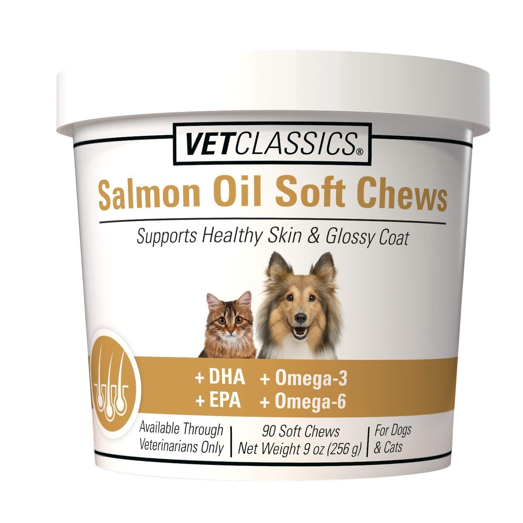 Vet Classics Salmon Oil Pet Supplement for Healthy Skin, Glossy Coats 