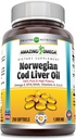 Amazing Omega Norwegian Cod Liver Oil 1000 Mg Softgels Supplement 