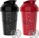 VELOMIX - 2 balenia - 20 oz Protein Shaker Fľaše pre proteínové zmesi - 2x Whisk Whisk