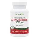 PrírodaPlus Ultra Cranberry, Trvalé uvoľnenie - 1000mg, 120 Tablety - s vitamínom C - Vegetarián, Gluten Free - 60 Servivné služby