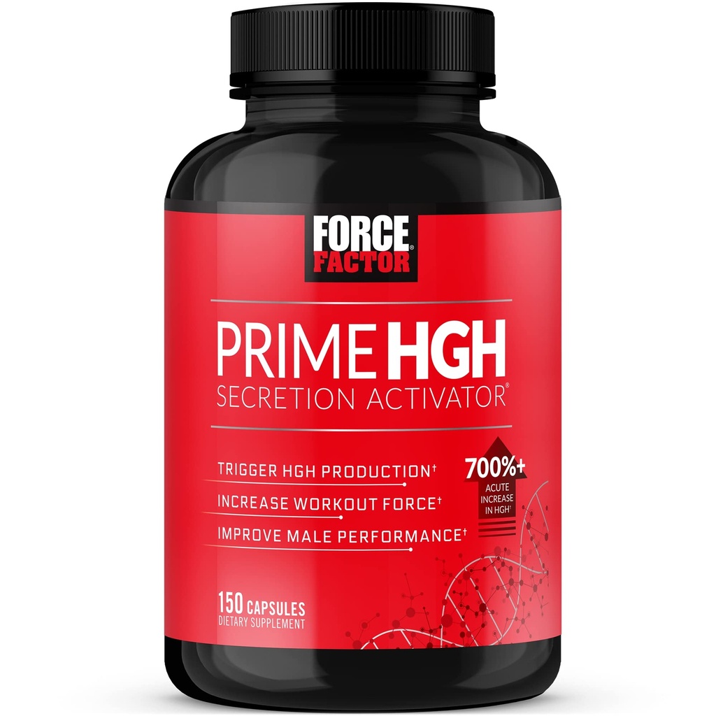 FORCE FACTOR Prime HGH Secretion Aktivátor Dodatok pre mužov s L-Arginín a L-Glutamine na spustenie HGH výroby, Boost cvičenie sily, a zlepšiť športový výkon, 150 Kapsule