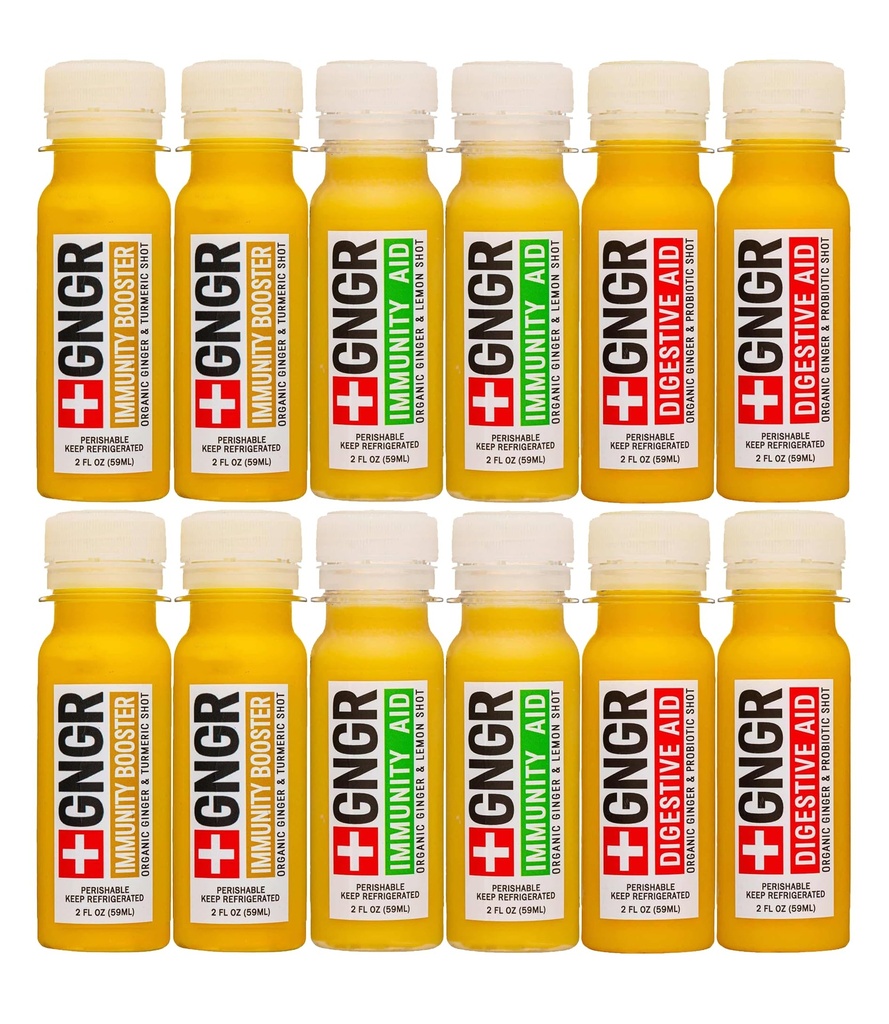 +GNGR imunita Samper Organic Ginger Wellness Shots - Premium Ginger Shots for All Natural Trgestive Support and Immune Support, Digestive Aid, Gut Cleanse and Detox 2 fl oz (Pack of 12)