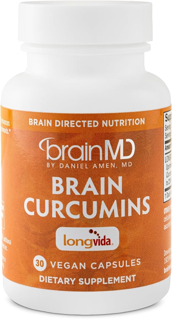 BRAINMD mozgu Curcumíns - 30 Vegánske kapsule - s Longvida Curcumin - Gluten zadarmo - 30 Servisov