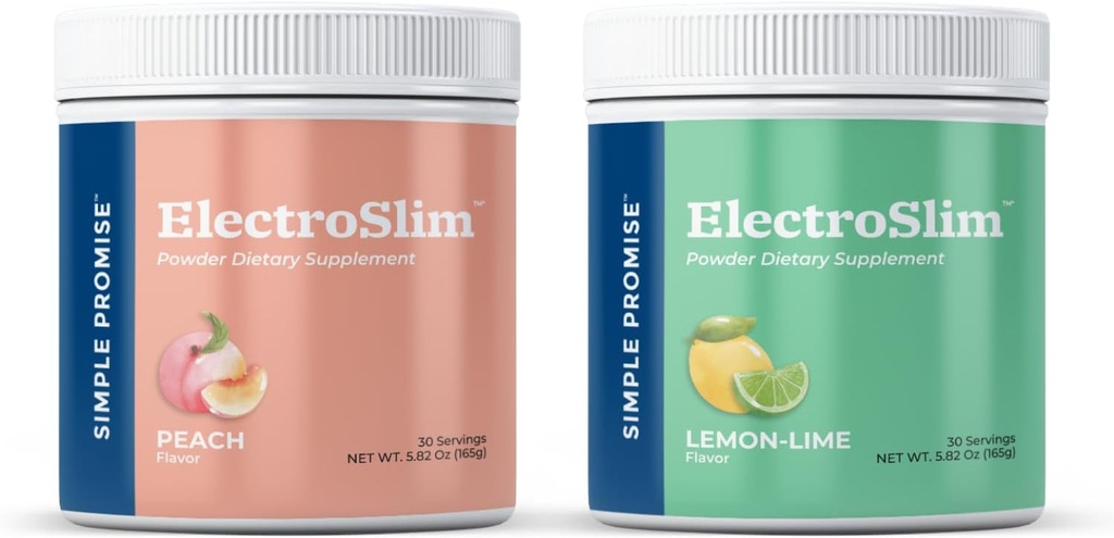 Jednoduché Promise ElectroSlim Bundle Flavor - Citrónová vápno a broskyňová - Elektrolytová hydratačná podpora bez cukru s Essential Electrolytes - Bez cukru Formula pre dennú energetickú bilanciu
