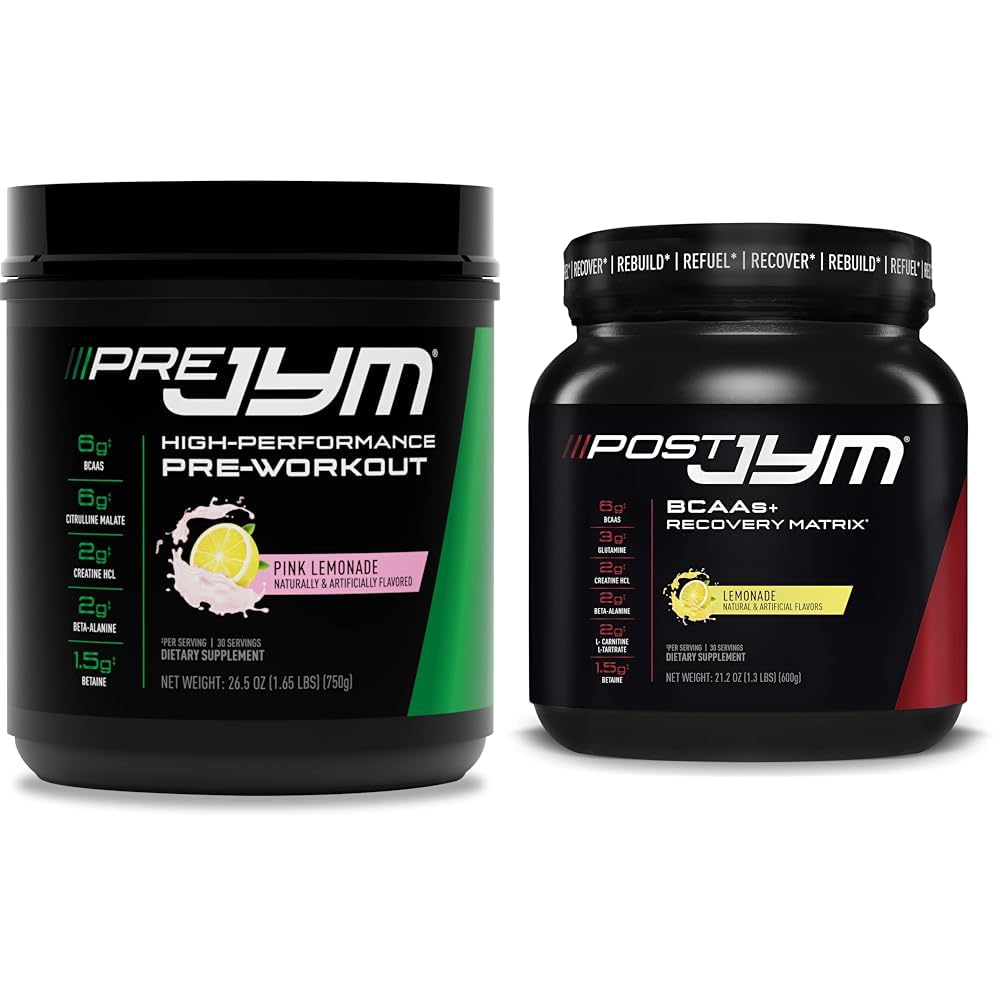 PRE JYM 30 Slúži - Ružová limonáda a post JYM Active Matrix - Citrónový prášok