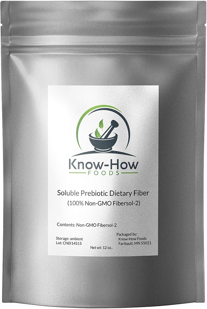 Know-How Foods Prebiotické diétne vlákno (non-GMO) Vyrobené 100% s Fibersol-2: 12 oz Pouch