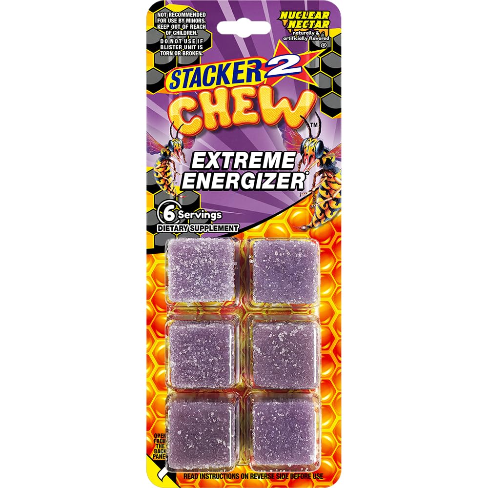 Stacker2 Chew: Extreme Energy - 6 Gummies Blister Balenie
