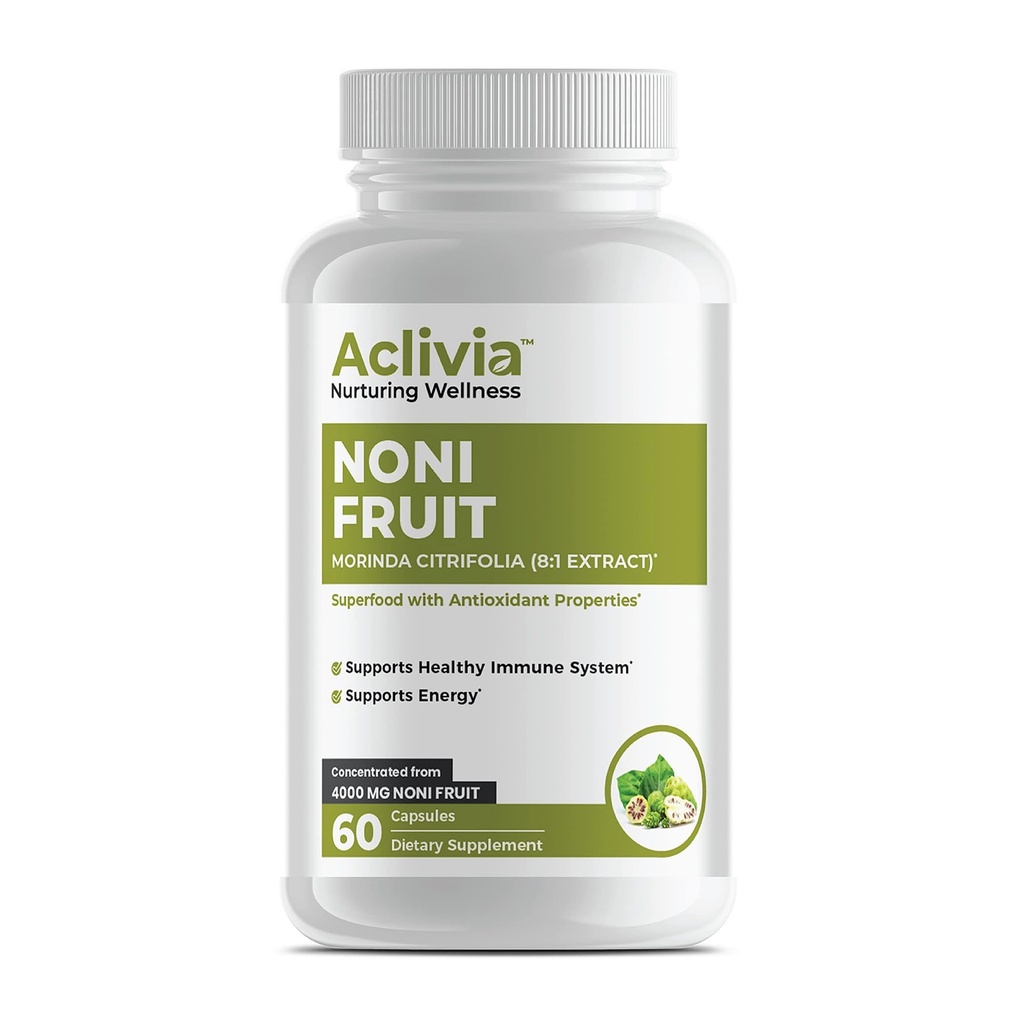 Organické Havajské Noni Ovocné kapsule 4000 mg - Morinda Citrifolia Supplement - Non-GMO, Gluten-Free, USA Made, žiadne umelé aditíva (60 Počet)
