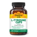 Country Life L-Tyrosine 500 mg s vitamínom B6 doplnok - Certified Gluten-free, Vegetarián, Kosher, Boosts Focus & Energy, podporuje zdravie mozgu, zvyšuje duševnú jasnosť, non-GMO - 100 Kapsule
