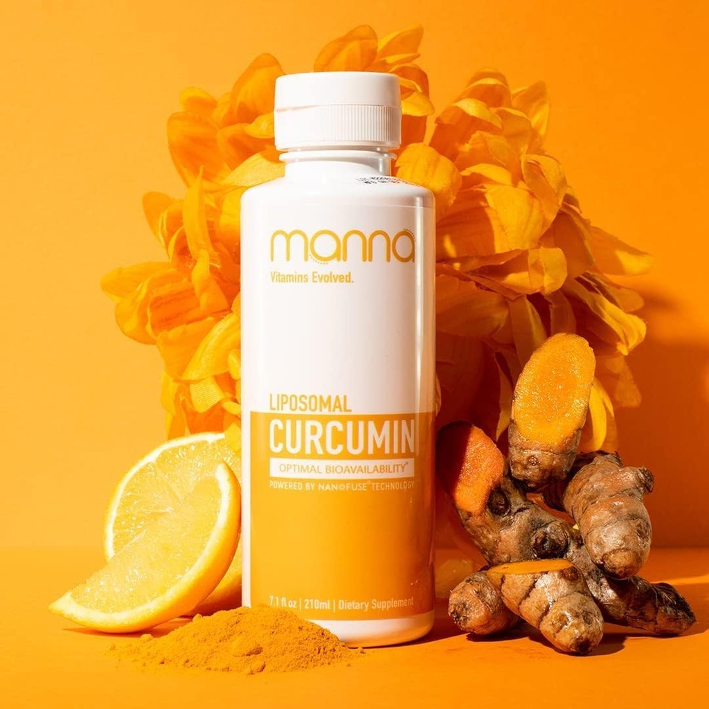 Manna Vitamíny Evolved Lipozomálne Tekutý kurkumín pre pokročilú absorpciu Najlepšie Turmérske doplnky pre každodennú podporu spoločného a imunitného zdravia - Vegána, non-GMO, 95% Curcuminoidov (3 balenia)