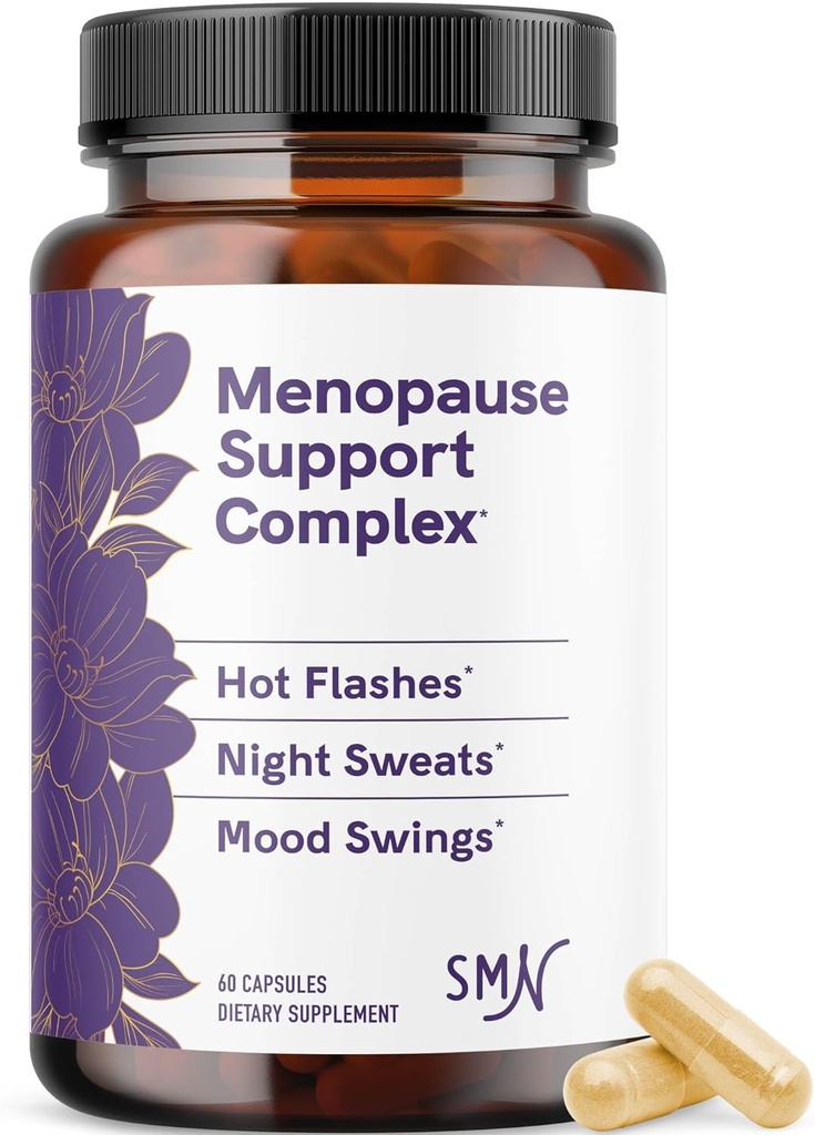 Menopause Supplements for Women Hot Flashes & Night Sweats | Hormone Balance, Menopause Relief for Women & Perimenopause Support | with Black Cohosh, DIM & Red Clover | 60 Ct (2 Month Supply)