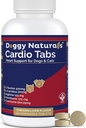 Cardio Tabs Heart Suplement for Psy - Aids Cardio Support and Cardio Strength Supplement for Dog, L-Taurine, L-karnitín, Hawthorn, L Arginine, Coenzým Q10 - Made in USA - 120 Tablet