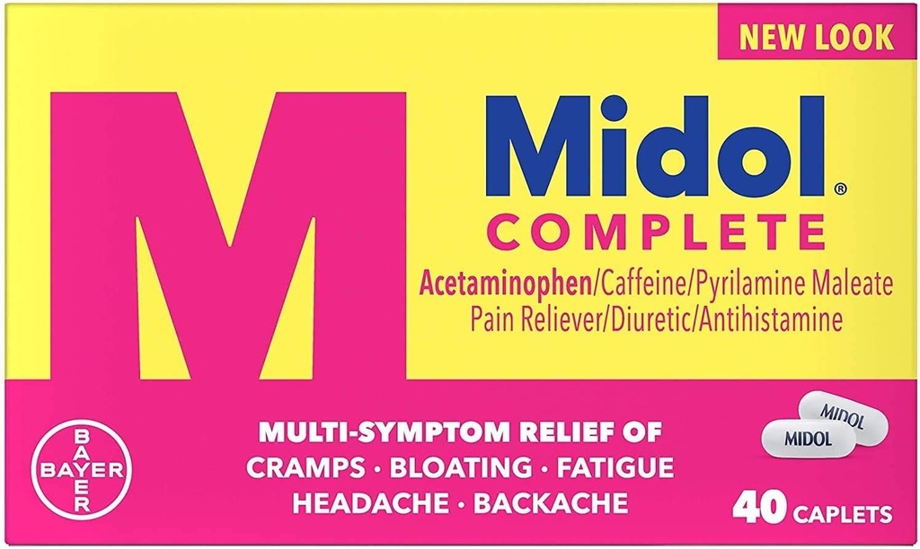 Midol Kompletná maximálna sila Bolesť Reliever Caplets 40 ea (Pack of 4)