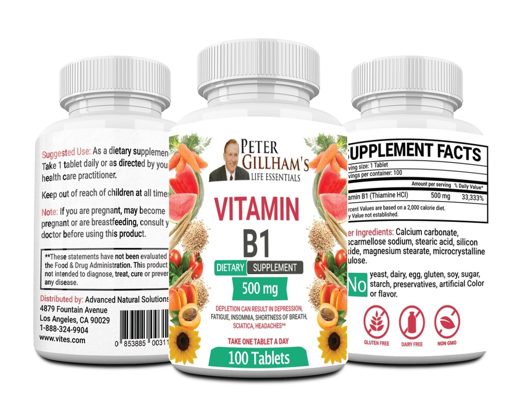 Peter's Choice B1 tablety Diétne doplnky (B1 500mg, 100 tabliet)