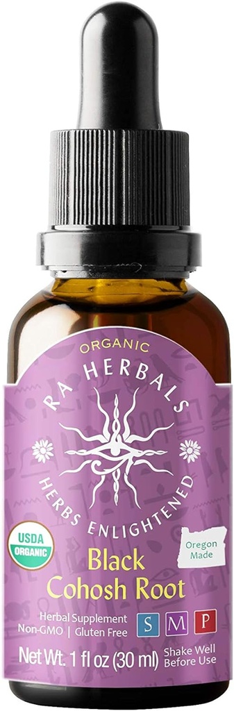 Ra bylinné organické Black Cohosh tekutý extrakt - Podpora menopauzy - 1 fl oz