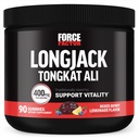Force Factor LongJack Tongkat Ali Gummies, Tongkat Ali pre mužov na podporu mužskej vitality a pohonu, 400mg Tongkat Ali s BioPerine, zmiešané Berry Lemonade, 90 Gummies
