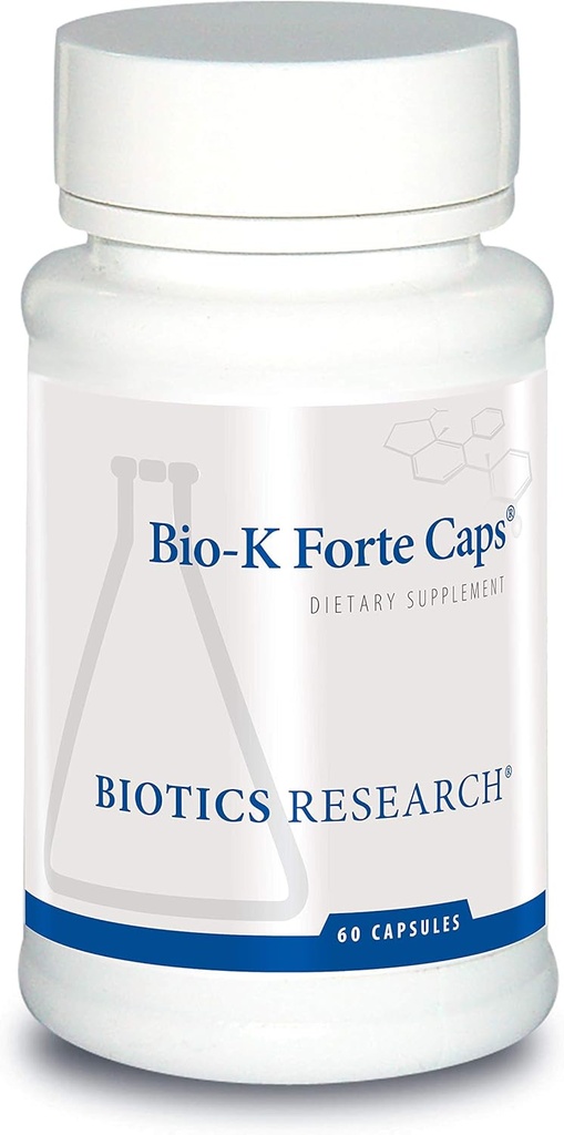 Biotics Research Bio K Forte Caps Vitamín K ako menachinón 7, fytonadión, Kombinácia s K1 a MK 7 v pomere 1:10. Vysoká potencia Vitamín K s SOD a Catalase 60 kapsúl