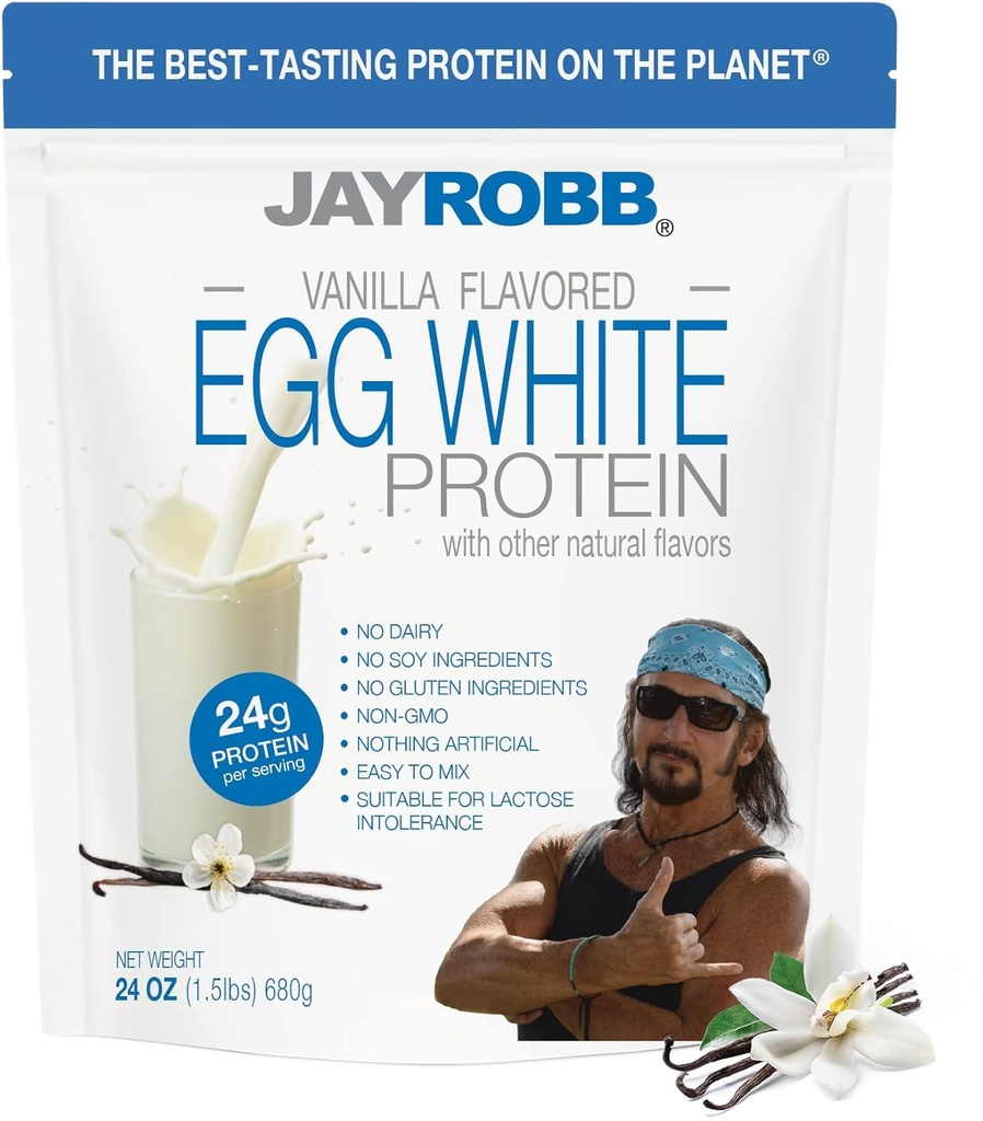 JAYROBB Vanilla Egg White Protein 24 oz, 1,5 libra vrecko