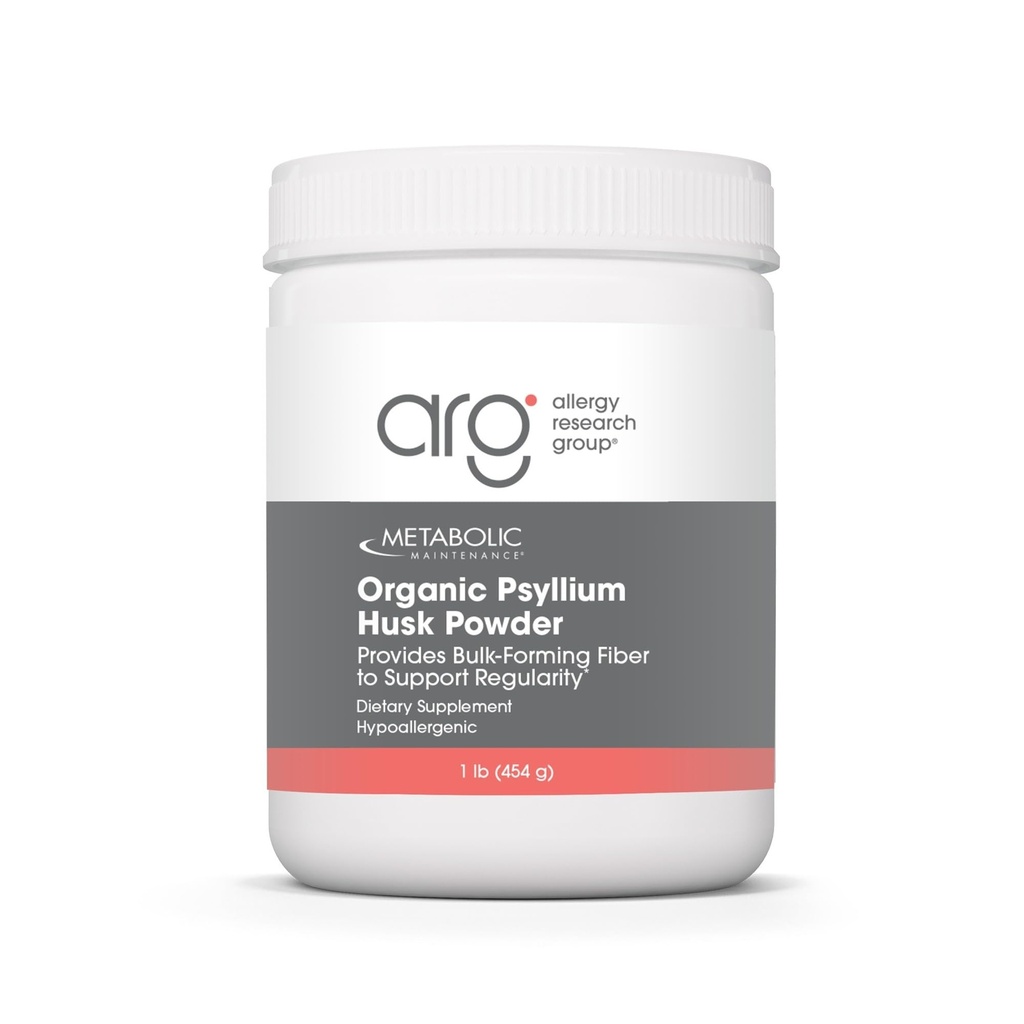 Metabolická údržba Organické Psyllium Husk Powder - Neochutené Psyllium-Husk hromadne Rozpustné Fiber Supplement, Denná podpora pre zažívanie, Gut Health, Detox, Bez výplne - 1 lb (150 Servings)