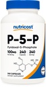 Nutricost P5P vitamín B6 doplnok 100 mg, 240 kapsúl (Pyridoxal-5-fosfát) - Vegetarián priateľsky, non-GMO, bez lepidla