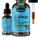 Živočíšne Essentials Slippery Elm - Bylinný extrakt pre psy a mačky, podporuje zdravé trávenie, Bowel Funkcia, Certified Organic Herbs, Všetky prírodné, Respiračné zdravie, Tekutá formula - 2 Fl Oz