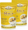 Zlatý organický žltý Maca Želatínovaný Root Powder pre rodinu - Adaptogén podporuje telo je celková vitalita, imunitný systém, pamäť a učenie- 100% Pure Maca z Junin Peru- 454g (Pack of 2)