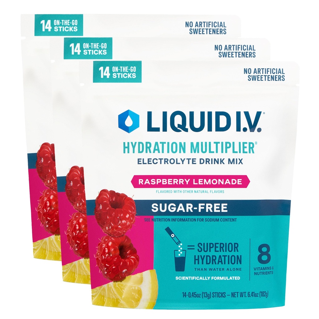 Tekutá I.V.® Hydratácia Multiplier® Bezcukrová - malinová citrónová limonáda