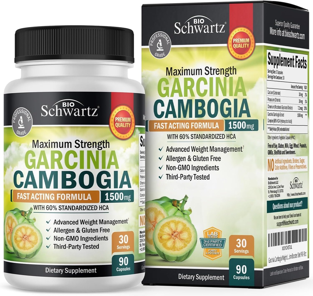 Garcinia Cambogia Tabletky na chudnutie - 1500mg HCA Pure Extract - Rýchly výkon chuť k jedlu Potláčateľ - Fat Burner pre ženy a mužov pomôcť schudnúť - Carb Blocker Metabolizmus Pilulka - 90 Kapsule