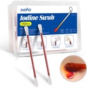 Svaha Povidón Iodine Swabsticks - 250 Sticks Individuálne zabalené, jódové riešenie prepustený, keď popraskané, bez sušenia, ideálne pre starostlivosť o rany, prvej pomoci Kits, Cestovanie a vonkajšie použitie