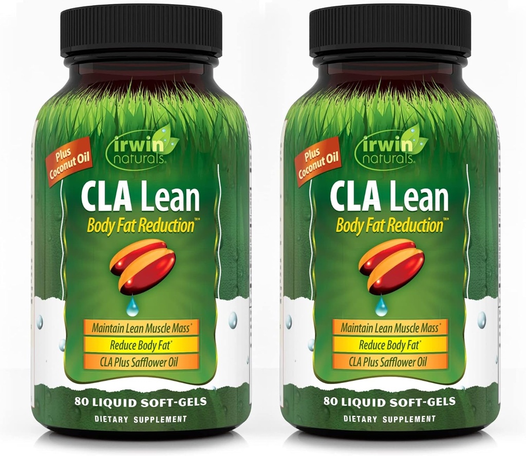 Irwin Naturals CLA Lean telesného tuku zníženie - pomáha znížiť telesného tuku a zvýšiť svalové tone - 80 Liquid Soft-Gels (Pack of 2)