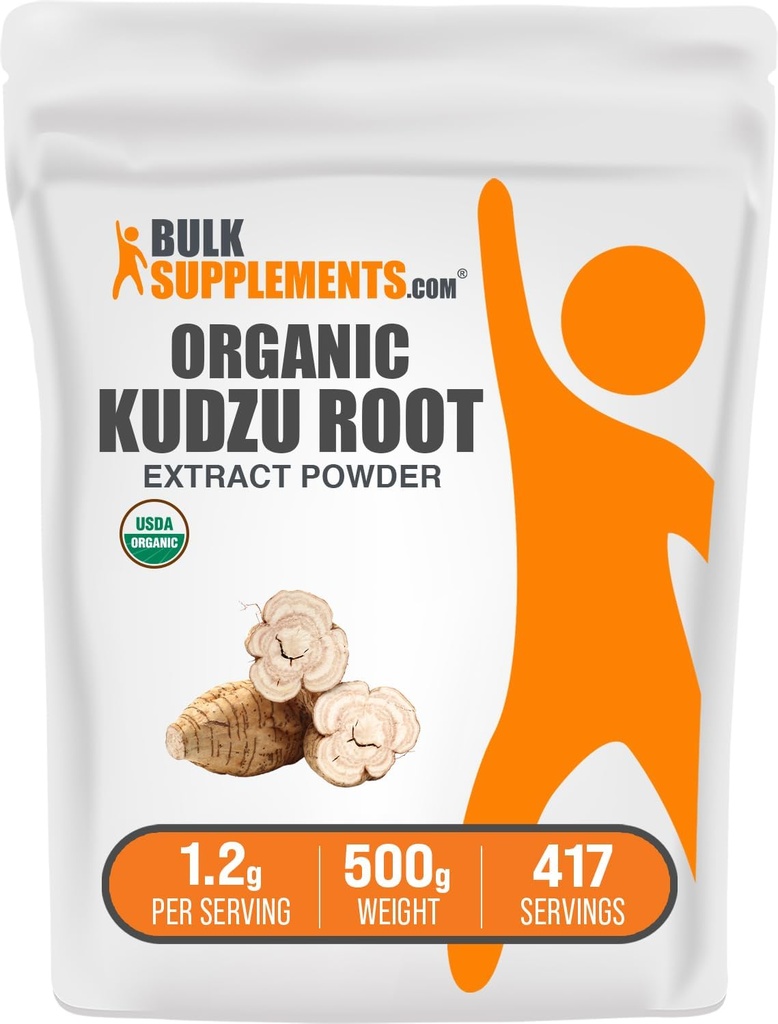BulkSupplements.com Organic Kudzu Root Extract Powder - Kudzu Root Supplement, Herbal Supplement - Gluten Free, 1,2g per Serving, 500g (1,1 lbs) (Pack of 1)