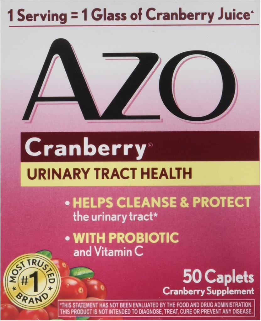 AZO Cranberry for Healthy Urinary Tract with Immune Posilnenie probiotiky a vitamínu C - 50 Tab (Backaging May Vary)