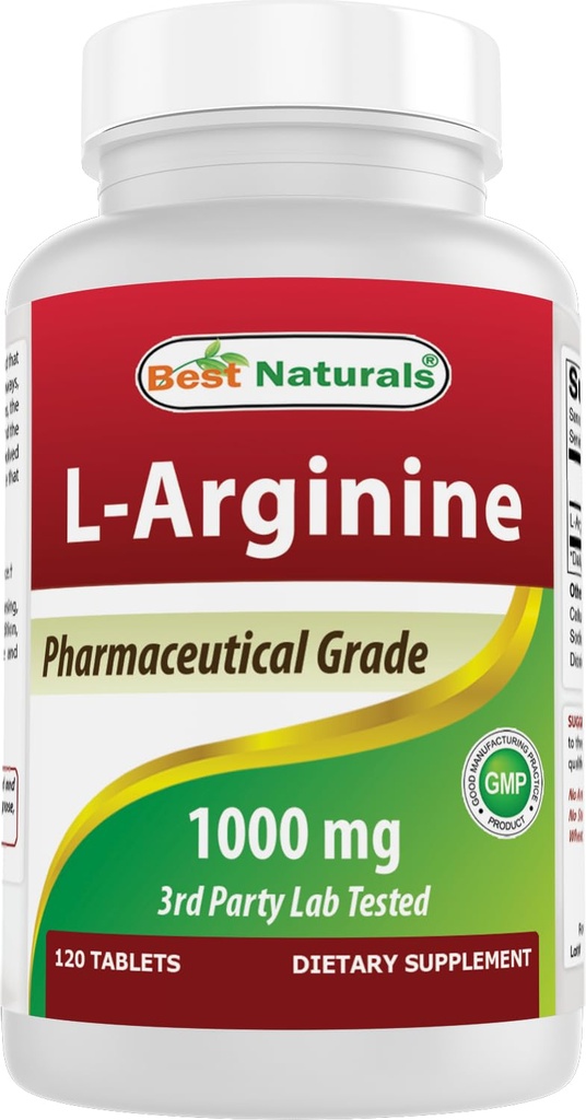 (Nová vylepšená formula) Najlepšie prírodné L-arginín 1000 mg 120 tabliet - Farmaceutická trieda L Arginin doplnok podporuje syntézu oxidu dusnatého