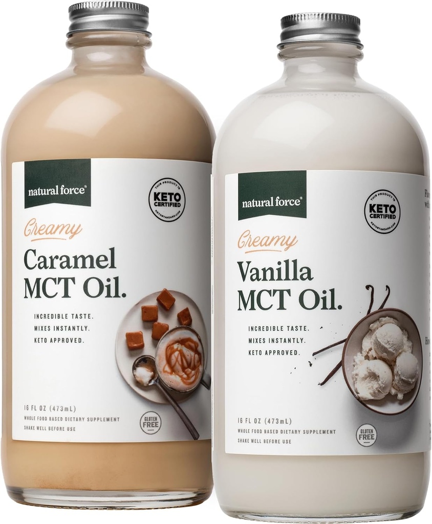 Prírodné sily krémová Vanilla + krémová karamel MCT olej Bundle 
