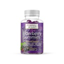 Brusnicová kráľovná Organické bazové Gummy 60 ct - Imunitná podpora Gummy s vitamínom C a zinok - bazové vitamínové Gummy pre dospelých a deti