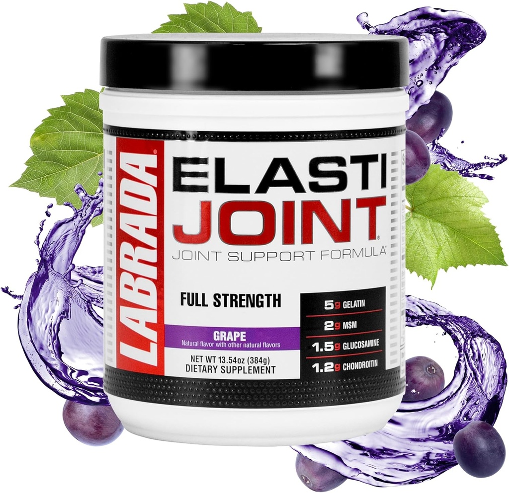 Labrada Nutrition Elasti Joint, Grape - Glukosamine Joint Support Supplement Powder for Men & Ženy, Joint Relief & Bone Health Supplement with MSM, Glucosamine Chondroitin MSM - Gluten-free