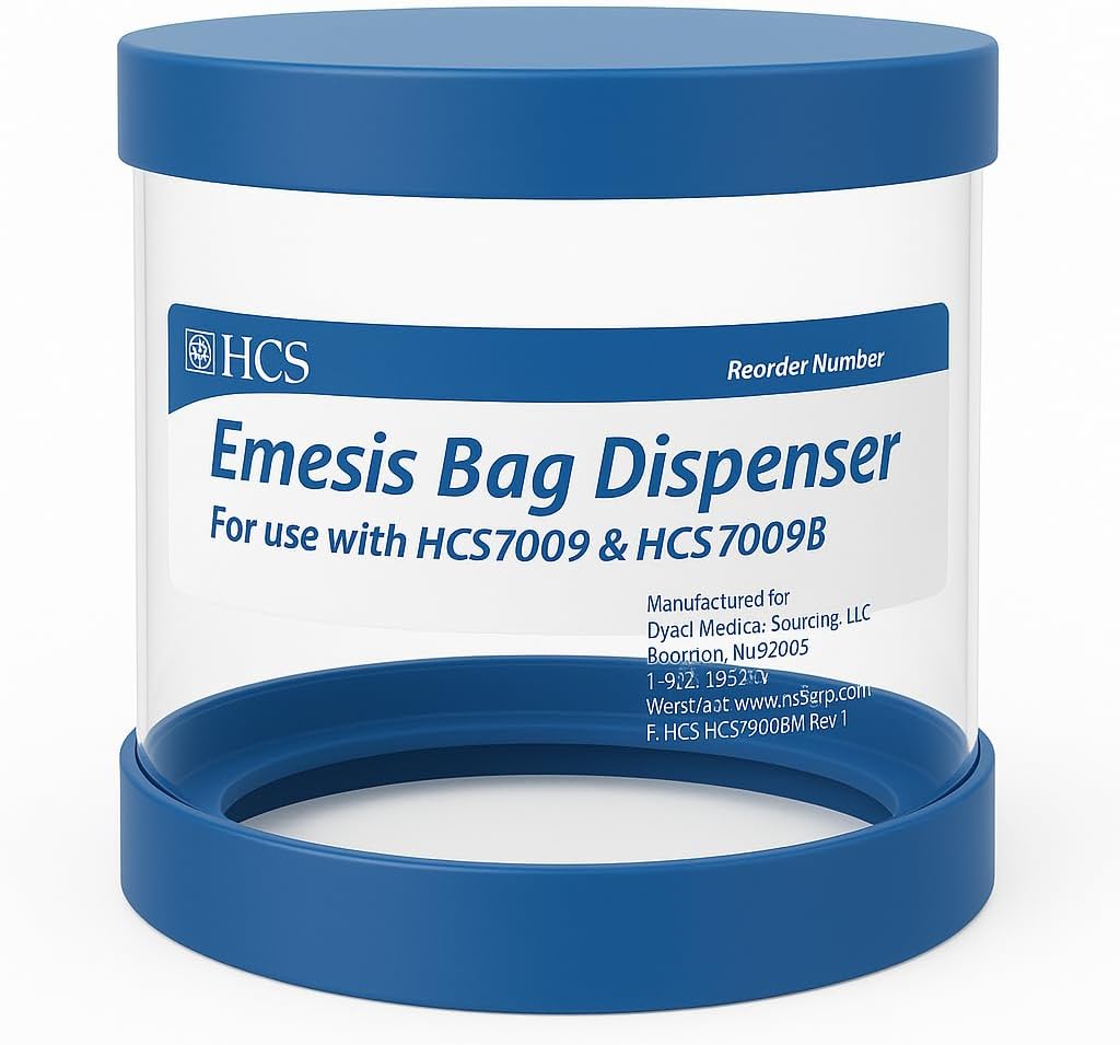 HCS Emesis Bags Dispenser - Stena upevnená, drží 24 HCS hlasové tašky na jedno použitie (nezahrnuté) - zahŕňa kotvy a skrutky