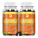 (2 balenia) Čierny olej zo semien Morské machy Gummy s Ashwagandha, Burdock koreň, Linden med, bazy, kurkuma, vitamín C, D3 a zinok - podporuje imunita, kĺby, trávenie, vlasy a koža, Vegan Gummies 120