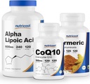 Nutricost Alpha Kyselina lipoová 600mg, 240 Caps & CoQ10 100mg, 120 Caps & Turmerica 500mg, 120 Caps with BioPerene